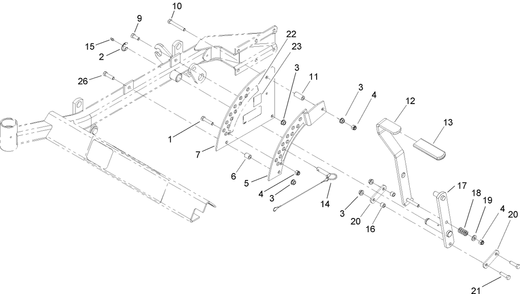 Height-Of-Cut Assembly Diagram and Parts List for 74416TE (250005001-250999999)(2005) Toro Lawn Mower