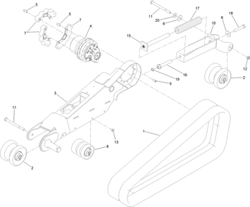 Rh Track Assembly Diagram and Parts List for 22530 405540000 - 406499999 Toro Lawn Tractor Accessories