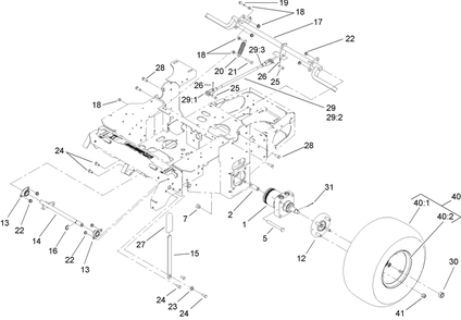 Parking Brake Assembly Diagram and Parts List for 74410 (280000001-280999999)(2008) Toro Lawn Mower