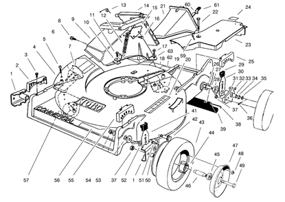 Housing Assembly Diagram and Parts List for 22140 790000001 - 799999999 Toro Lawn Mower