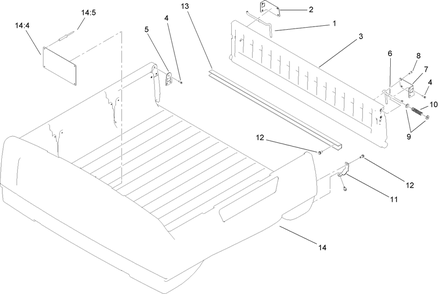 Box And Tailgate Assembly Diagram and Parts List for 12004TC 260000001 - 260999999 Toro Lawn Tractor