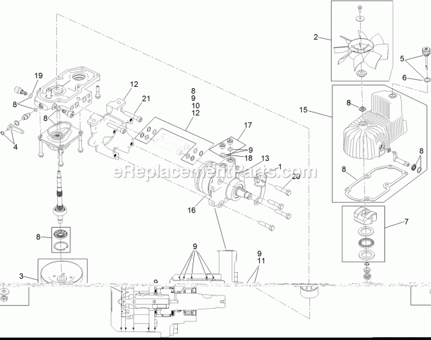 Rh Hydro Assembly No. 116-6410 Diagram and Parts List for 74939 313000001-313999999 Toro Lawn Mower