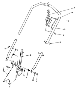 Handle Assembly Diagram and Parts List for 26551 9000001 - 9999999 Toro Lawn Mower