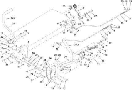 Control Assembly Diagram and Parts List for 76501 400000000 - 415399999 Toro Lawn Tractor