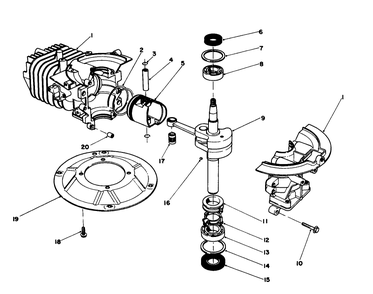 Crank Shaft Assembly (Model No. 47pl0-1) Diagram and Parts List for 16785 1000001 - 1999999 Toro Lawn Mower
