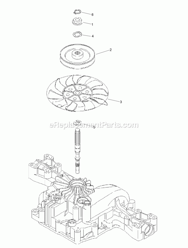 Fan Pulley Assembly Transmission Assembly No. Diagram and Parts List for 74585 316000001-316999999 Toro Lawn Mower