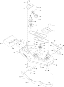 Deck Assembly Diagram and Parts List for 74519 400000000-403253174 Toro Lawn Mower