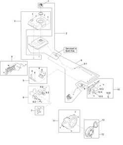 Engine Assembly No. 1 Diagram and Parts List for 38850 408700000 - 411399999 Toro Snow Blower