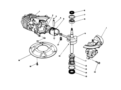 Crank Shaft Assembly (Model No. 47pl0-1) Diagram and Parts List for 20103 1000001 - 1999999 Toro Lawn Mower