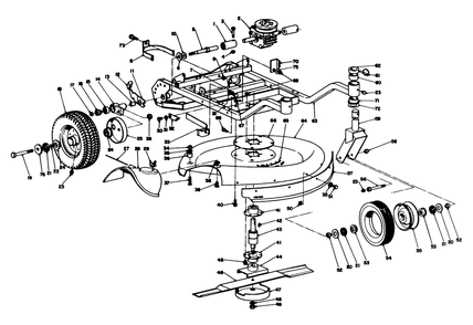 Frame And Cutter Housing Assembly Diagram and Parts List for 23205 5000001 - 5999999 Toro Lawn Mower