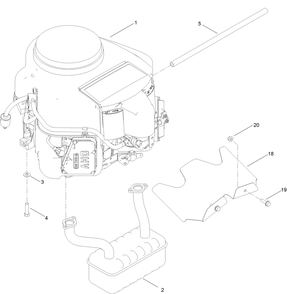 Engine And Muffler Assembly Diagram and Parts List for 75317TA 411460000 - 411999999 Toro Lawn Tractor