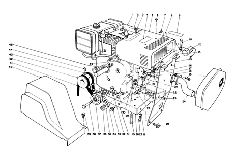 Engine Assembly Diagram and Parts List for 38090 4000001 - 4999999 Toro Snow Blower