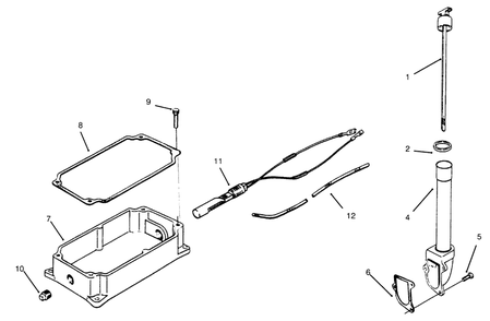 Oil Pan And Dipstick Diagram and Parts List for 73402 6900001 - 6999999 Toro Lawn Tractor