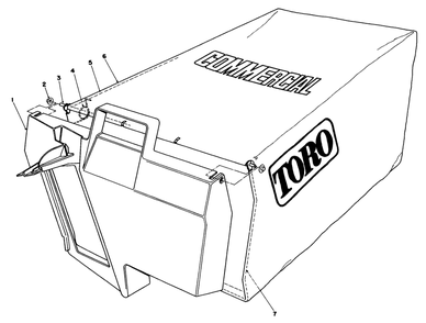 Grass Bag Assembly No. 11-5609 Diagram and Parts List for 22031 3900001 - 3999999 Toro Lawn Mower