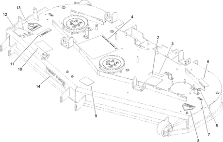 Deck Decal Assembly Diagram and Parts List for 74269 (250000001-250999999)(2005) Toro Lawn Mower