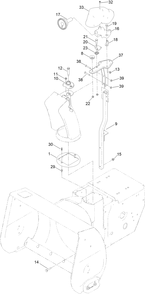 Chute Assembly Diagram and Parts List for 38838 414370817 - 414371069 Toro Snow Blower