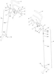 Motion Control Assembly Diagram and Parts List for 74519 400000000-403253174 Toro Lawn Mower