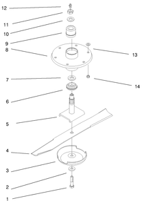 Spindle Assembly & Blade Diagram and Parts List for 30162 990001 - 999999 Toro Lawn Mower