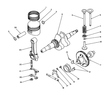 Crankshaft & Camshaft Assembly Diagram and Parts List for 62012 8000001 - 8999999 Toro Generator