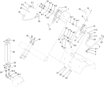 Auxiliary Valve And Selector Valve Assembly Diagram and Parts List for 22318 402000000 - 404319999 Toro Lawn Tractor Accessories