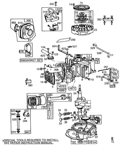 Engine Briggs & Stratton Model No. 130902 Type 1200-01 (Continued) Diagram and Parts List for 22010 4000001 - 4999999 Toro Lawn Mower