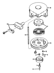 Rewind Starter No. 590420 Diagram and Parts List for 56125 4000001 - 4999999 Toro Lawn Tractor