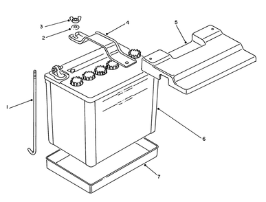 Battery Assembly Diagram and Parts List for 62040 7000001 - 7999999 Toro Generator