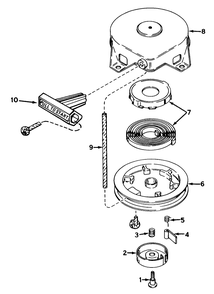 Rewind Starter No. 590537 Diagram and Parts List for 38116 8000001 - 8999999 Toro Snow Blower