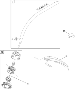 Trimmer Head, Shaft And Guard Assembly Diagram and Parts List for 51954 310000001 - 310999999 Toro Trimmer
