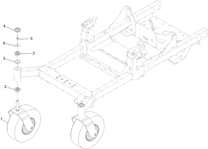 Caster Tire Assembly Diagram and Parts List for 74493 407146062-999999999 Toro Lawn Tractor