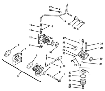 Fuel System Diagram and Parts List for 72064 6900001 - 6999999 Toro Lawn Tractor