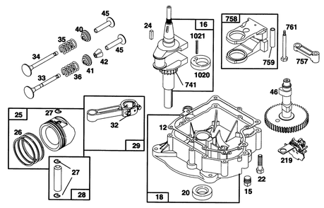 Engine Briggs & Stratton Model 28b707-0126-01 Diagram and Parts List for 70080 6900001 - 6999999 Toro Lawn Tractor