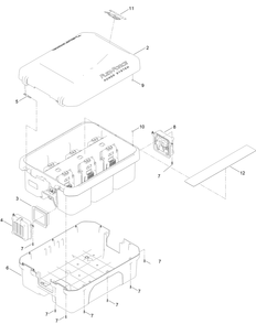 Battery Box Assembly No. 161-4483 Diagram and Parts List for 75851 416400000 - 417399999 Toro Lawn Tractor