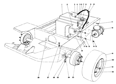 Gas Tank And Air Cleaner Assembly Diagram and Parts List for 30775 400001 - 499999 Toro Lawn Tractor