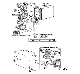 Engine Model No. 190402 Type 0989-01 (8 H.P. Snowthrower Model 3briggs & Stratton Diagram and Parts List for 38160 0000001 - 0999999 Toro Snow Blower