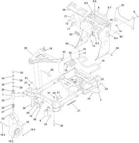 Part Location Diagram of 131-1523-01 Toro Tube Castor Short