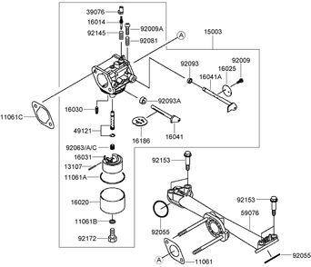 Carburetor Assembly Diagram and Parts List for 39984 (280000001-280999999)(2008) Toro Lawn Mower