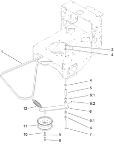 Idler Assembly Diagram and Parts List for 30314TE (260000001-260999999)(2006) Toro Lawn Mower