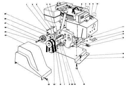 Engine Assembly Diagram and Parts List for 38080 1000001 - 1999999 Toro Snow Blower