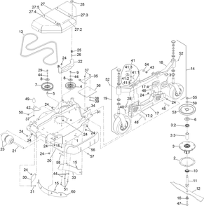 Lh Wing Deck Assembly Diagram and Parts List for 74090 400000000-409999999 Toro Lawn Tractor