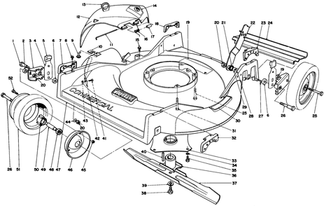 Housing Assembly Diagram and Parts List for 22025 7000001 - 7999999 Toro Lawn Mower