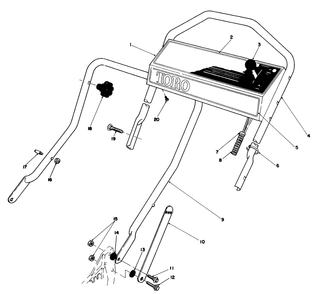 Handle Assembly Diagram and Parts List for 20584 6000001 - 6999999 Toro Lawn Mower