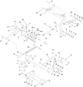 Deck Lift Assembly Diagram and Parts List for 72524 415000000 - 999999999 Toro Lawn Mower