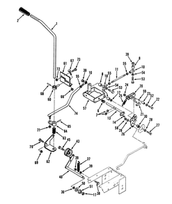 Clutch, Brake And Speed Control Linkage Diagram and Parts List for 73501 39000001 - 39999999 Toro Lawn Tractor