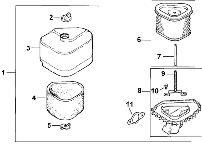Air Cleaner Diagram and Parts List for 30177 890001 - 899999 Toro Lawn Tractor Accessories