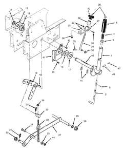 Manual Lift Linkage Diagram and Parts List for 73362 6900001 - 6999999 Toro Lawn Tractor