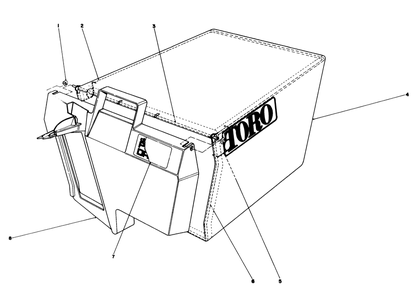 Grass Bag Assembly No. 11-0189 Diagram and Parts List for 20627C 8000001 - 8999999 Toro Lawn Mower