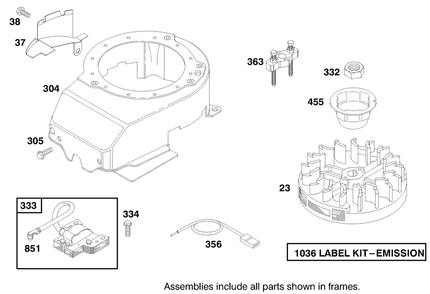 Engine Briggs & Stratton Model 12h802-1758-E1 Diagram and Parts List for 20494 8900001 - 8999999 Toro Lawn Mower