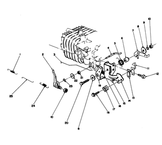 Governor Assembly (Model No. 47ph7) Diagram and Parts List for 16785 8000001 - 8007011 Toro Lawn Mower
