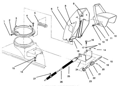 Chute Assembly Diagram and Parts List for 30761 490001 - 499999 Toro Snow Blower